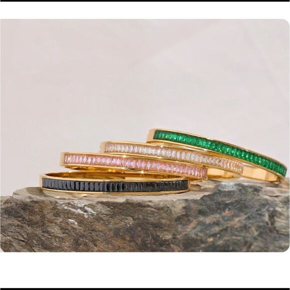 New Black Diamond Crystal Bangle Bracelet Choice of Color - Picture 5 of 11